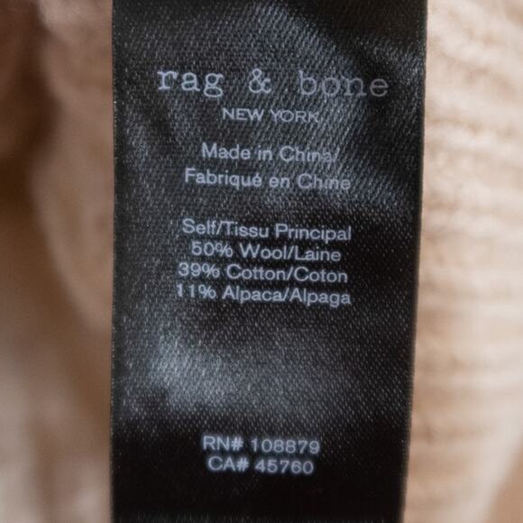 RAG & BONE 'Elizabeth' Alpaca Wool Blend Cream Cableknit Sweater Vest SMALL NWOT - Picture 7 of 8